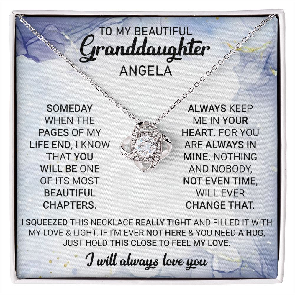 To My Granddaughter | Personalized Love Knot Necklace | Always in Mine