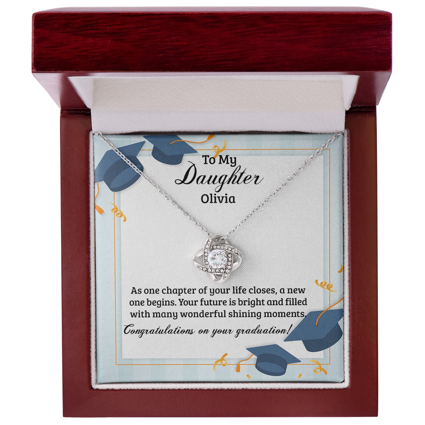 To My Daughter | Personalized Graduation | Love Knot Necklace