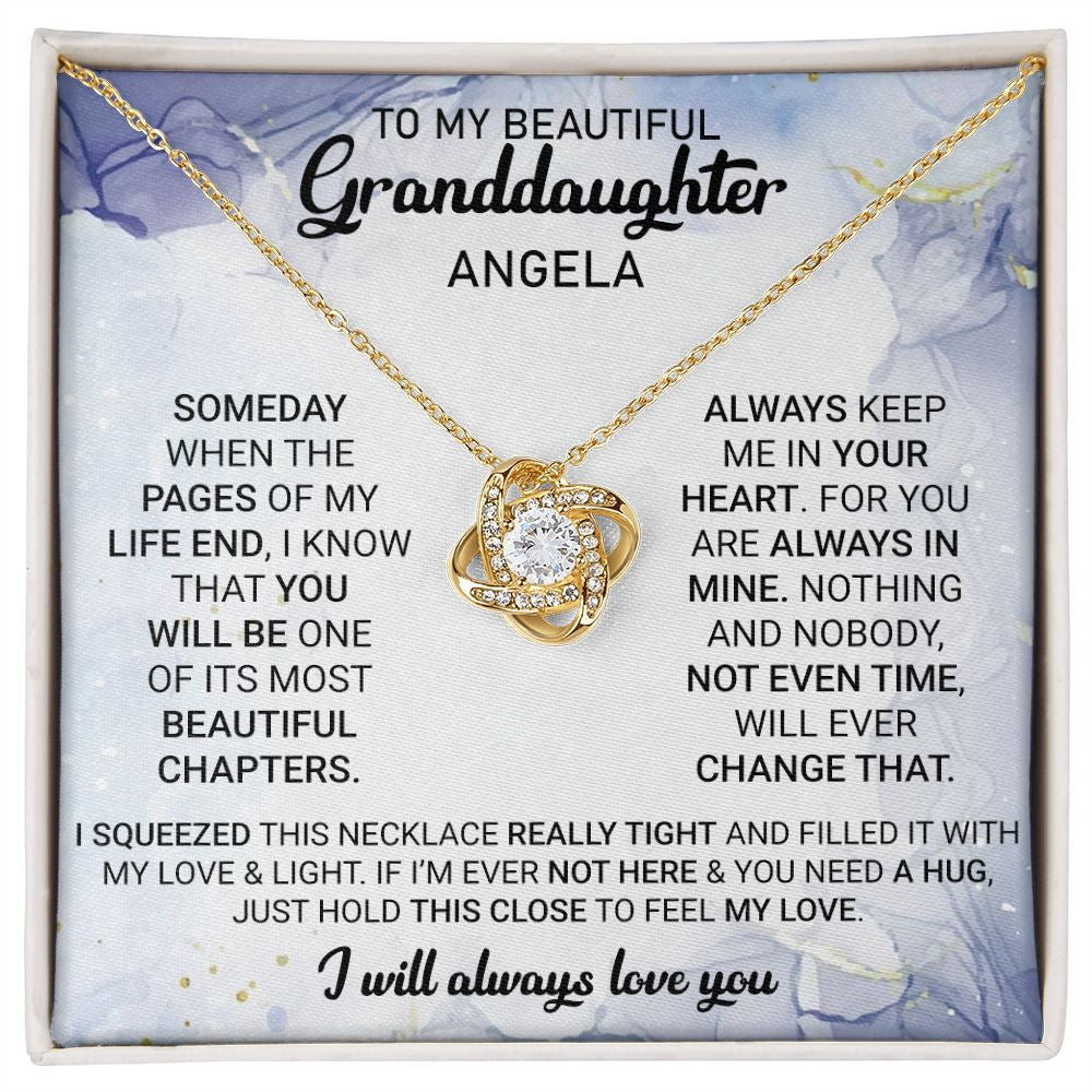 To My Granddaughter | Personalized Love Knot Necklace | Always in Mine