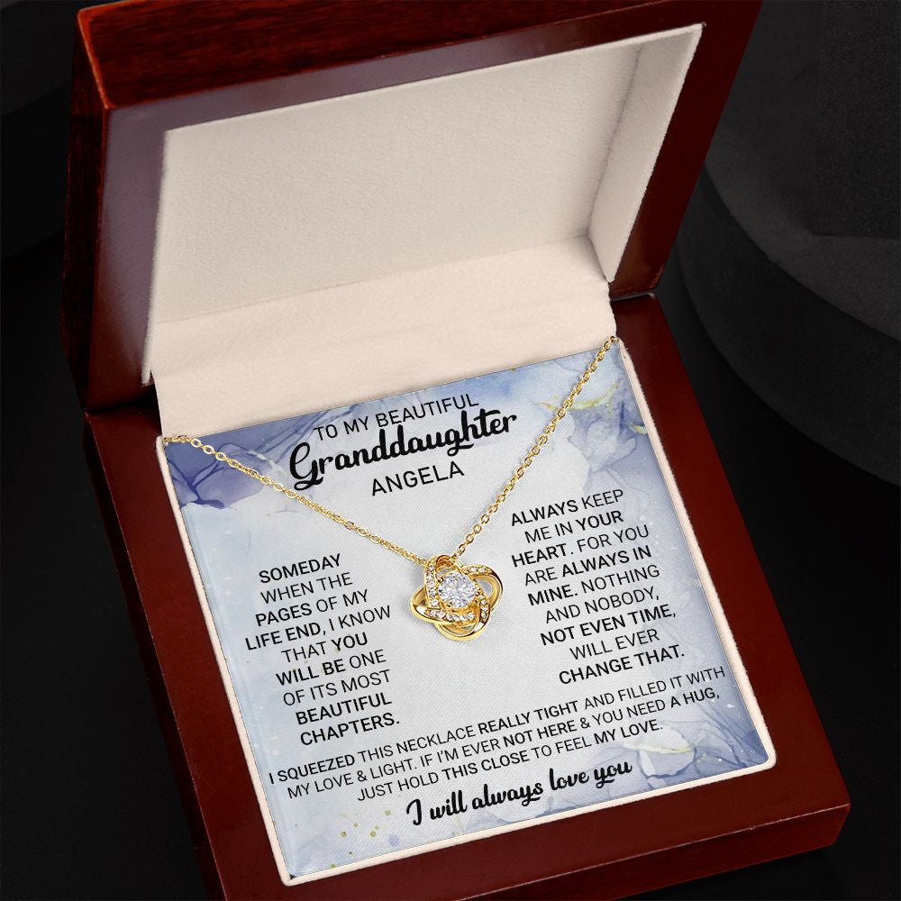 To My Granddaughter | Personalized Love Knot Necklace | Always in Mine