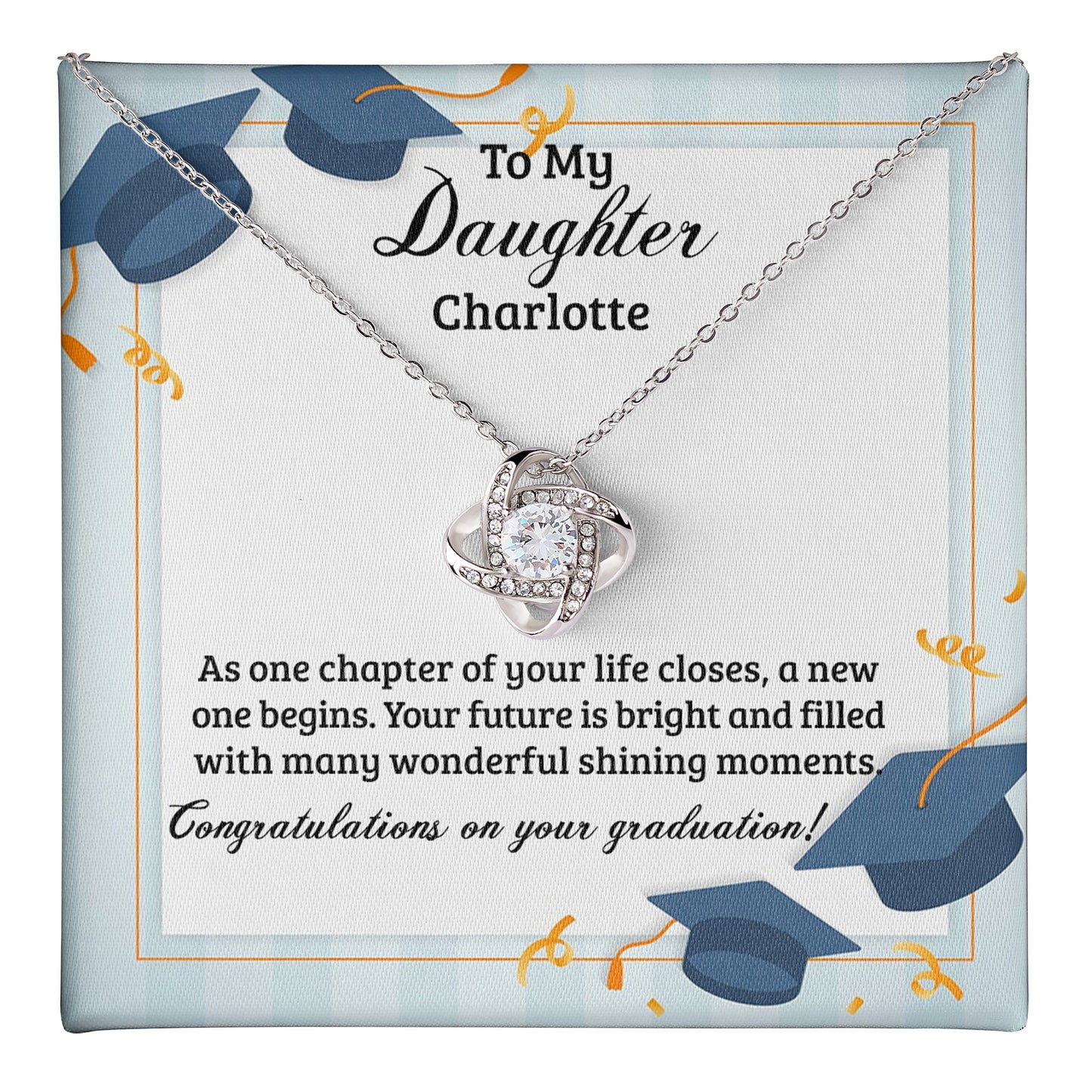 To My Daughter | Personalized Graduation | Love Knot Necklace