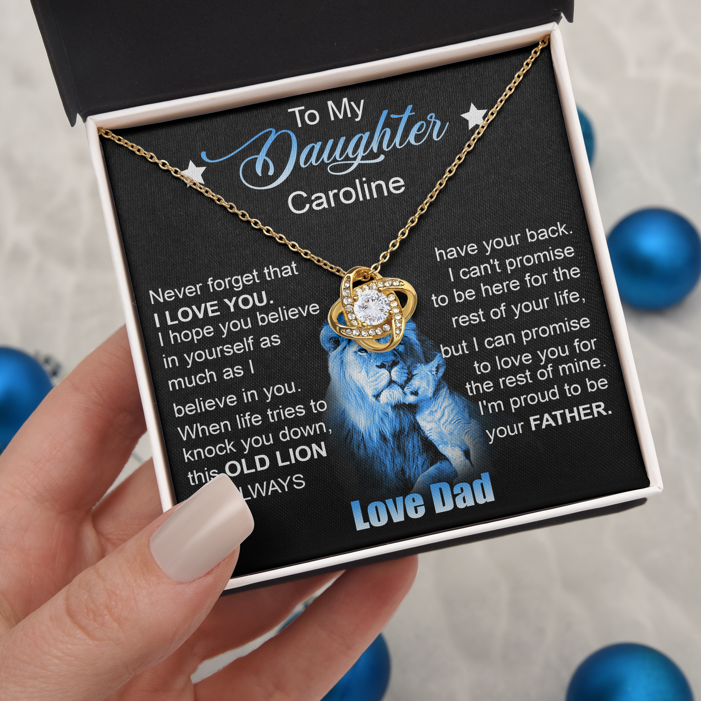 To My Daughter | Personalized Believe in Yourself | Love Knot Necklace