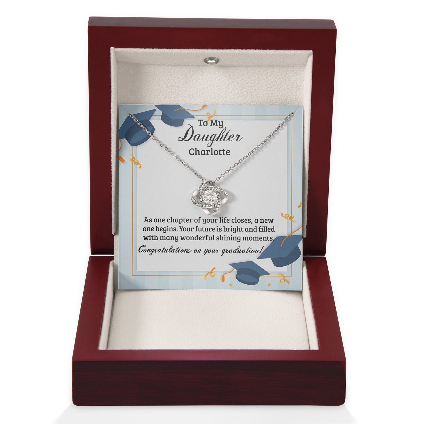 To My Daughter | Personalized Graduation | Love Knot Necklace