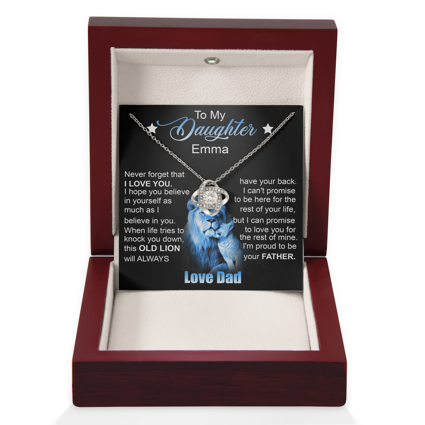 To My Daughter | Personalized Believe in Yourself | Love Knot Necklace
