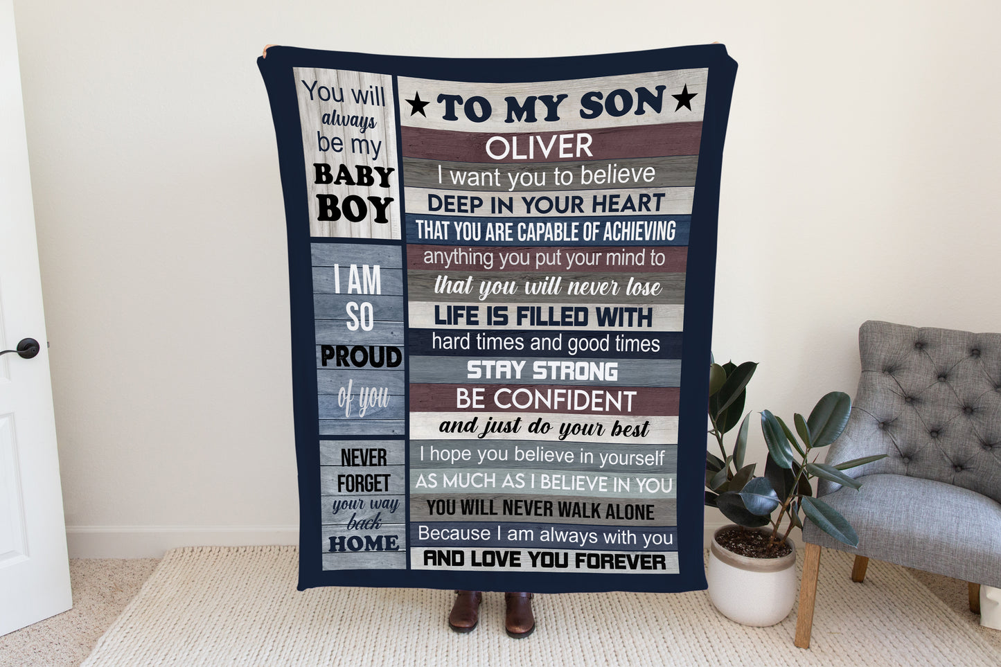 To My Son |Be Confident | Personalized Throw Blanket 50*60 V2