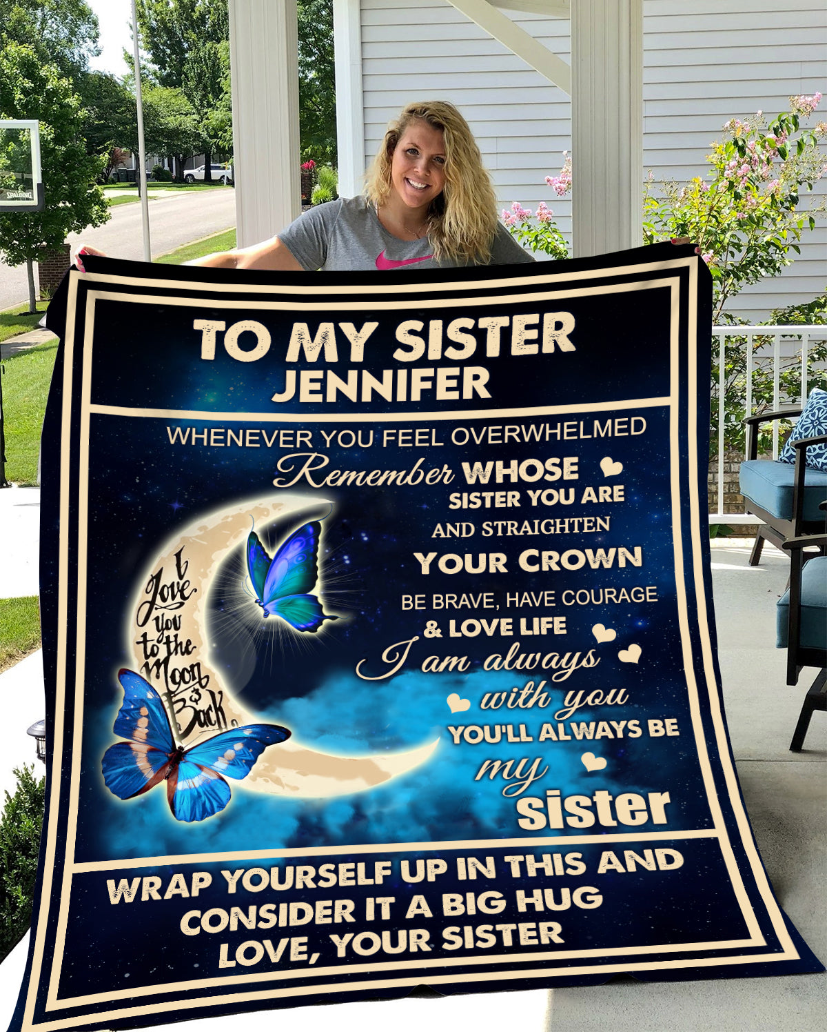 To My Sister | Straighten Your Crown | Throw Blanket 50"x60"