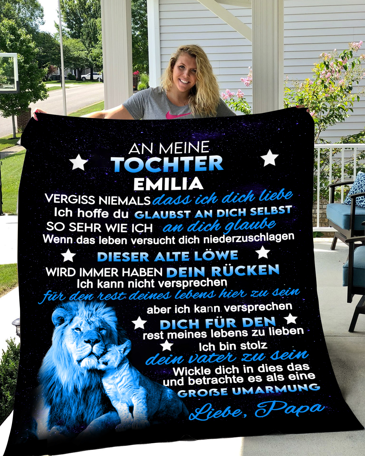 An Meine Tochter - Personalisierte Decke- Sherpa Fleece Blanket