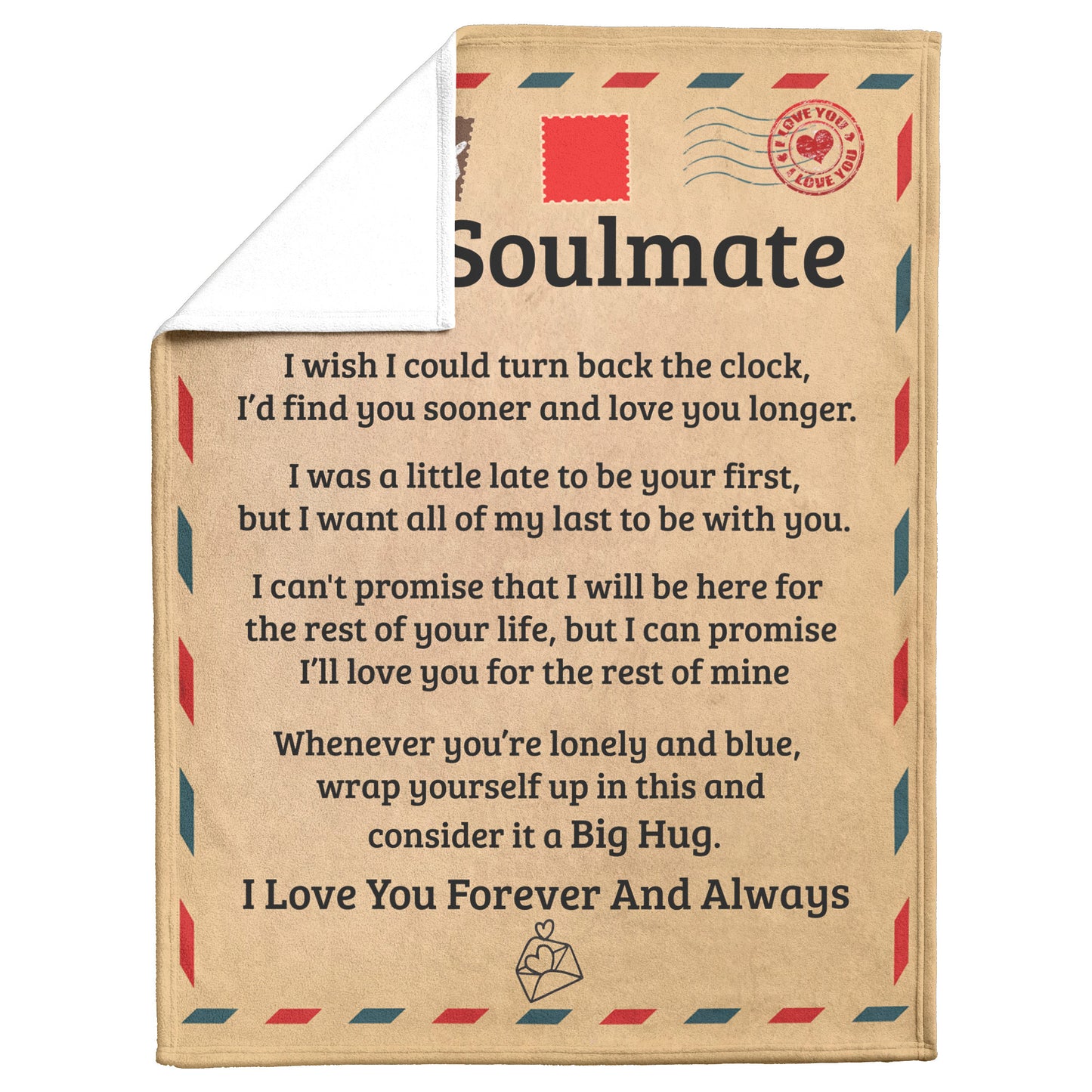 To My Soulmate | Big Hug | Fleece Blanket | TL