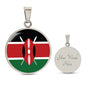 Kenyan Flag- Circle Pendant