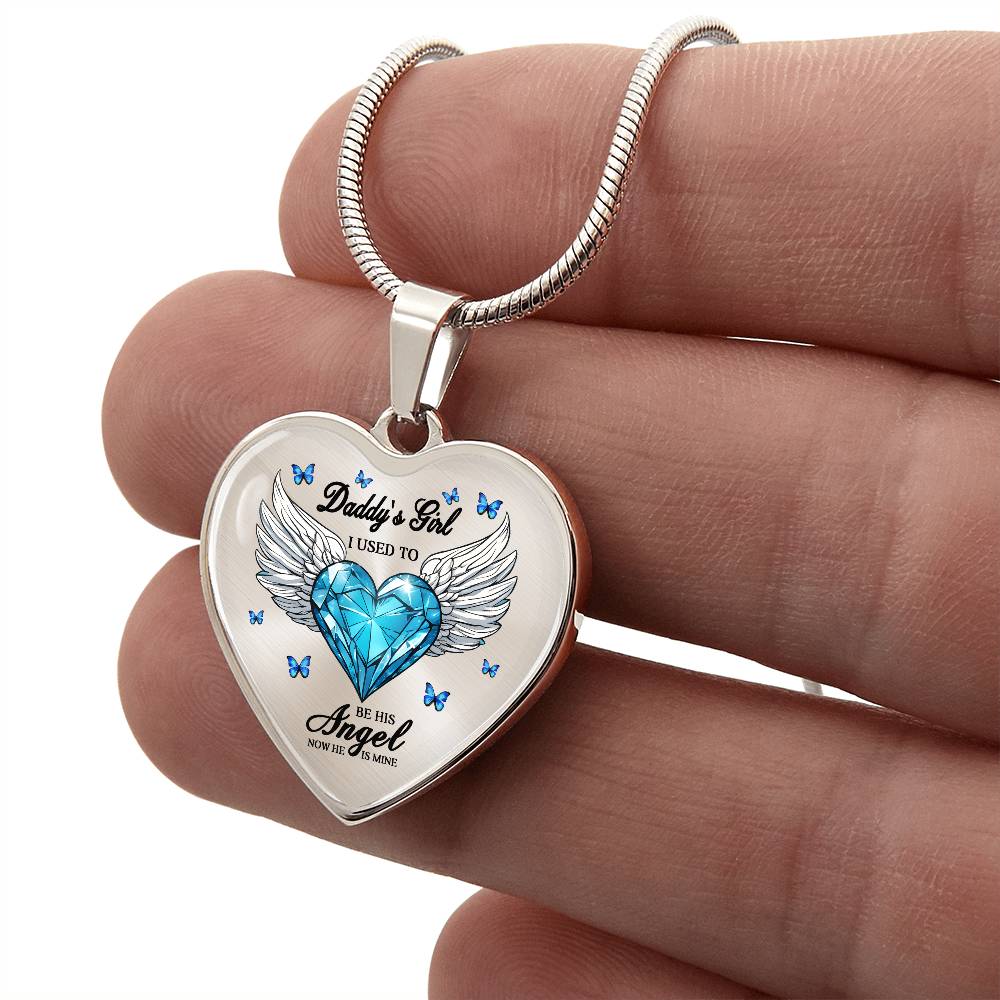 Dad My Angel ,Daddy's Girl ,Heart Pendant