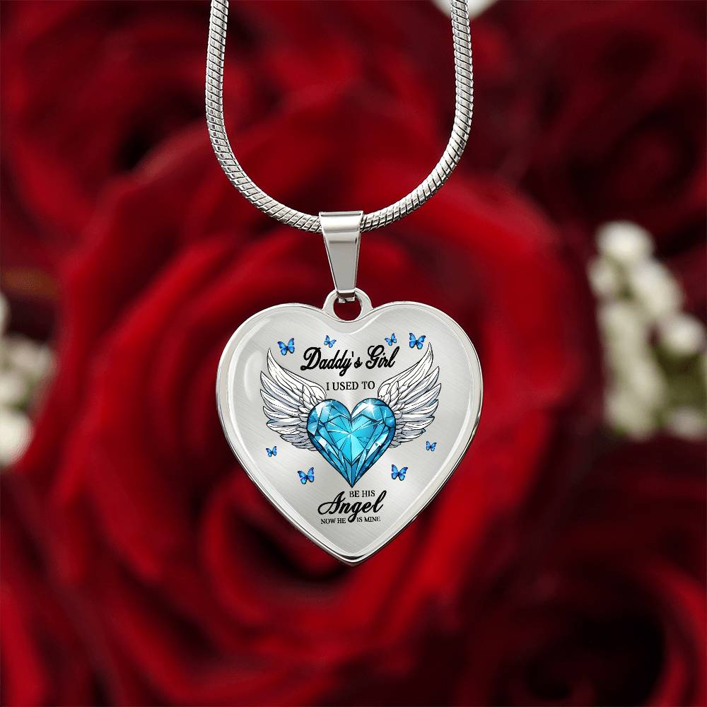 Dad My Angel ,Daddy's Girl ,Heart Pendant