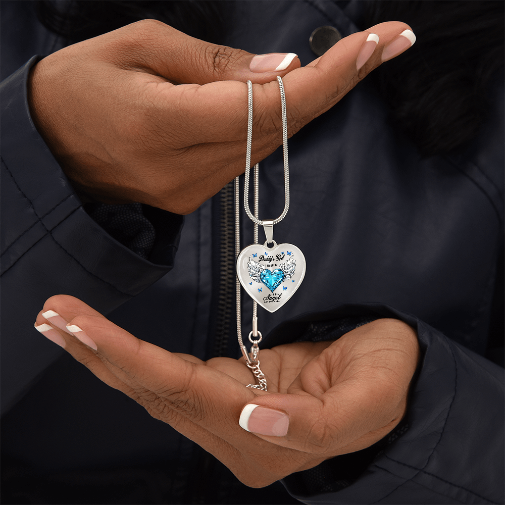 Dad My Angel ,Daddy's Girl ,Heart Pendant