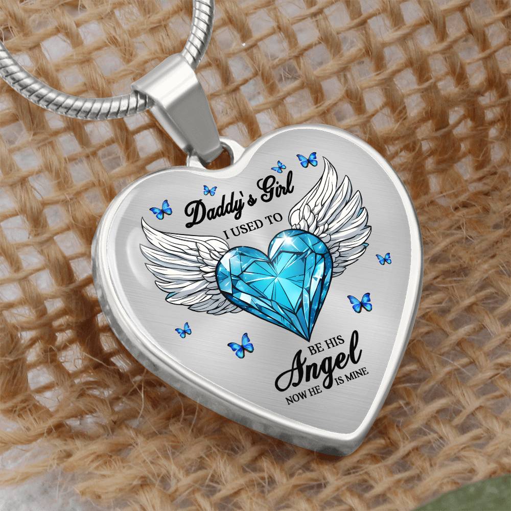 Dad My Angel ,Daddy's Girl ,Heart Pendant