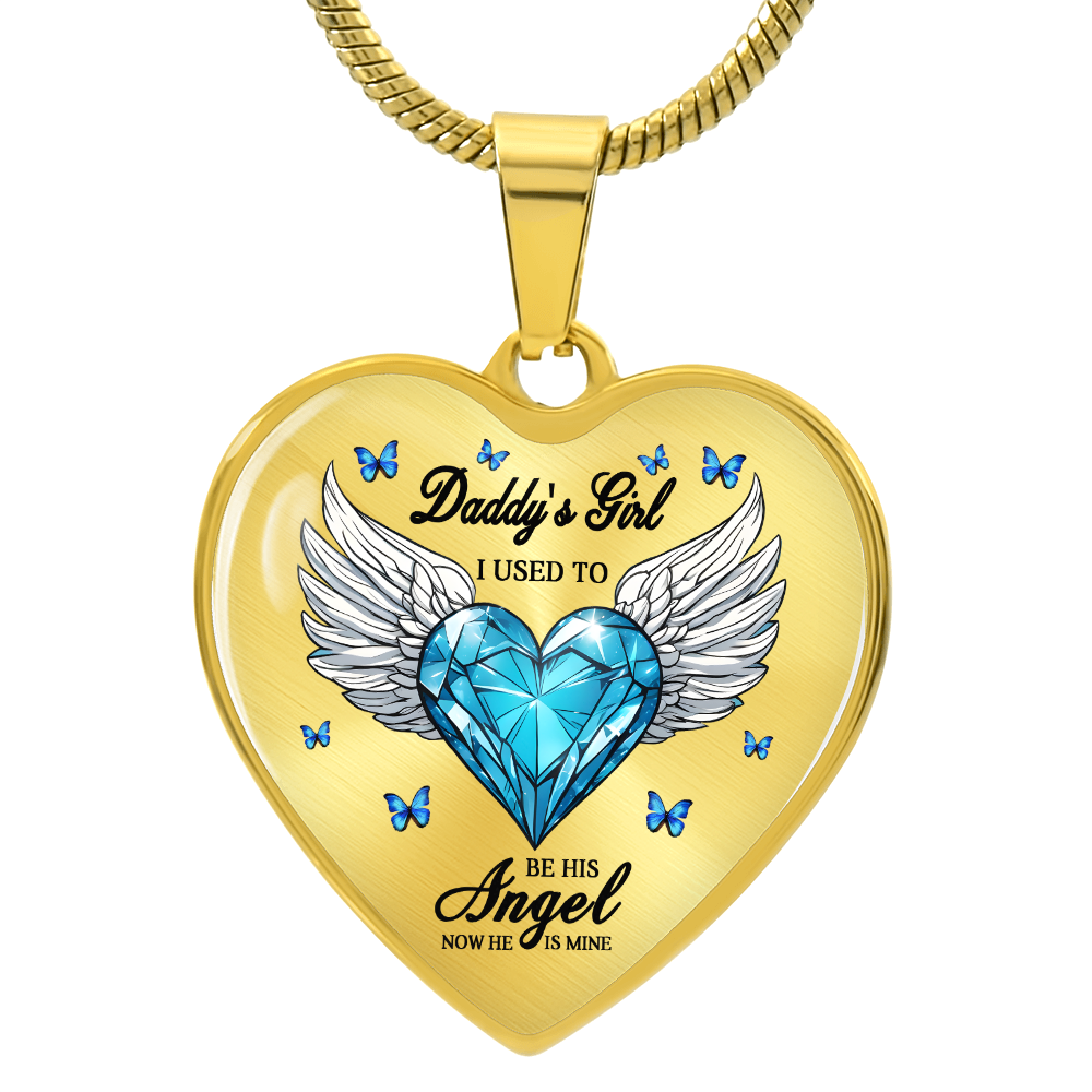 Dad My Angel ,Daddy's Girl ,Heart Pendant