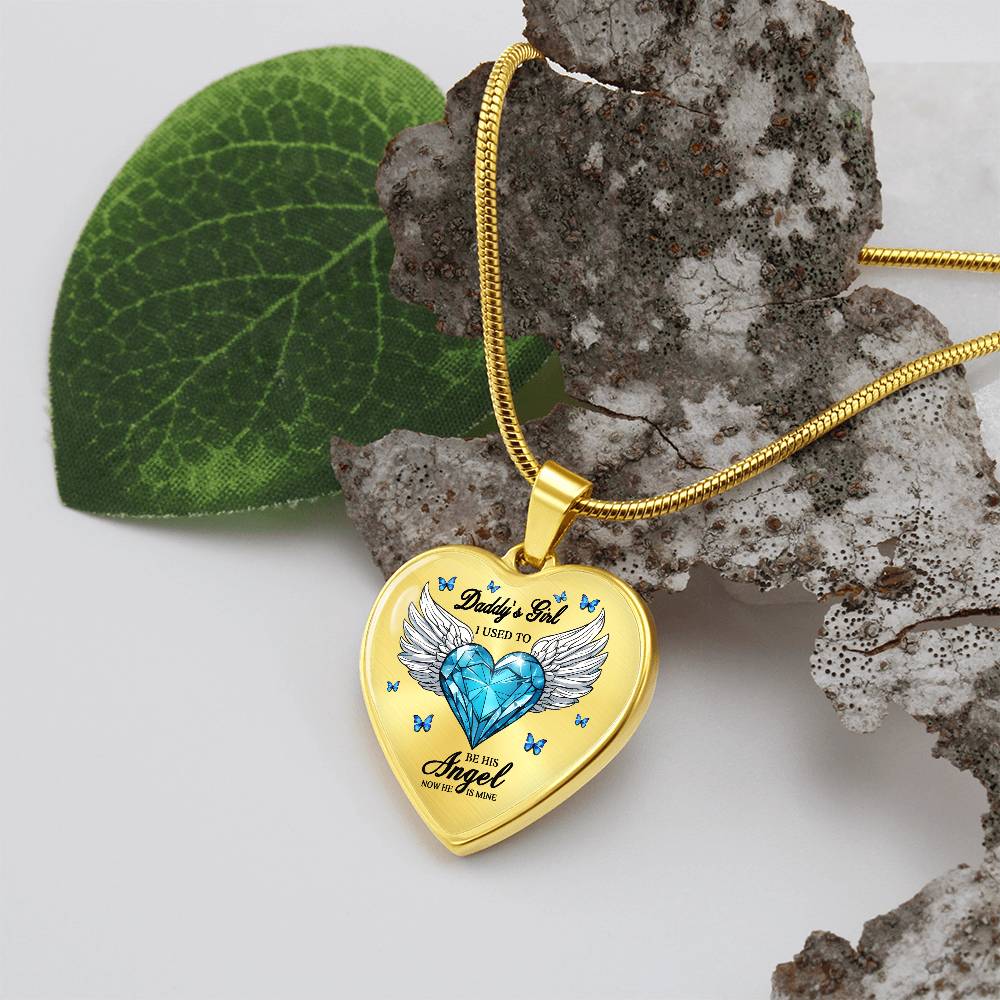 Dad My Angel ,Daddy's Girl ,Heart Pendant