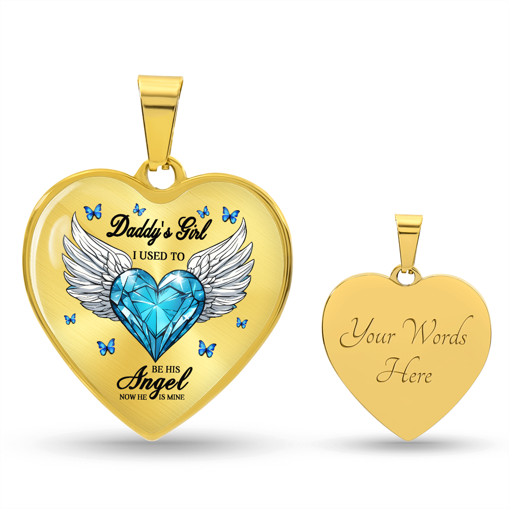 Dad My Angel ,Daddy's Girl ,Heart Pendant