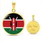 Kenyan Flag- Circle Pendant