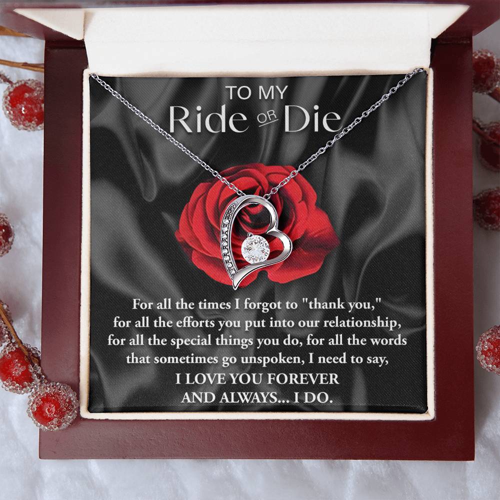 Ride Or Die - My Valentine - Forever Love Necklace Gift