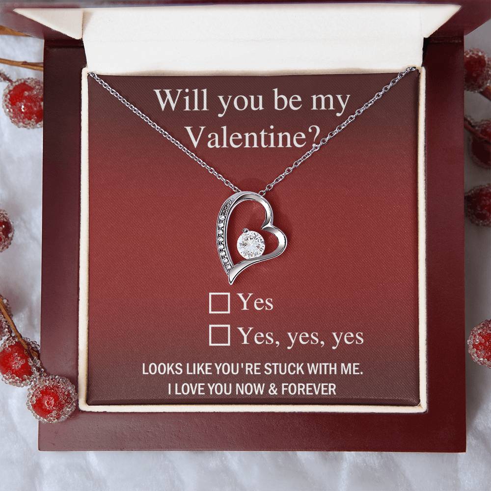 Will You Be My Valentine - Forever Love Necklace Gift