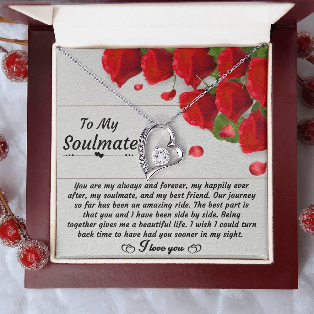 To My Soulmate - Side By Side - Forever Love Necklace Gift