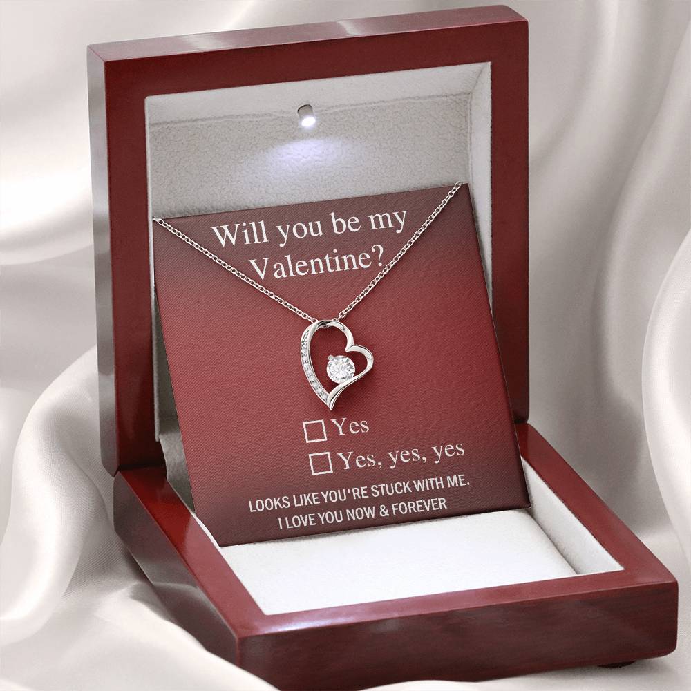 Will You Be My Valentine - Forever Love Necklace Gift