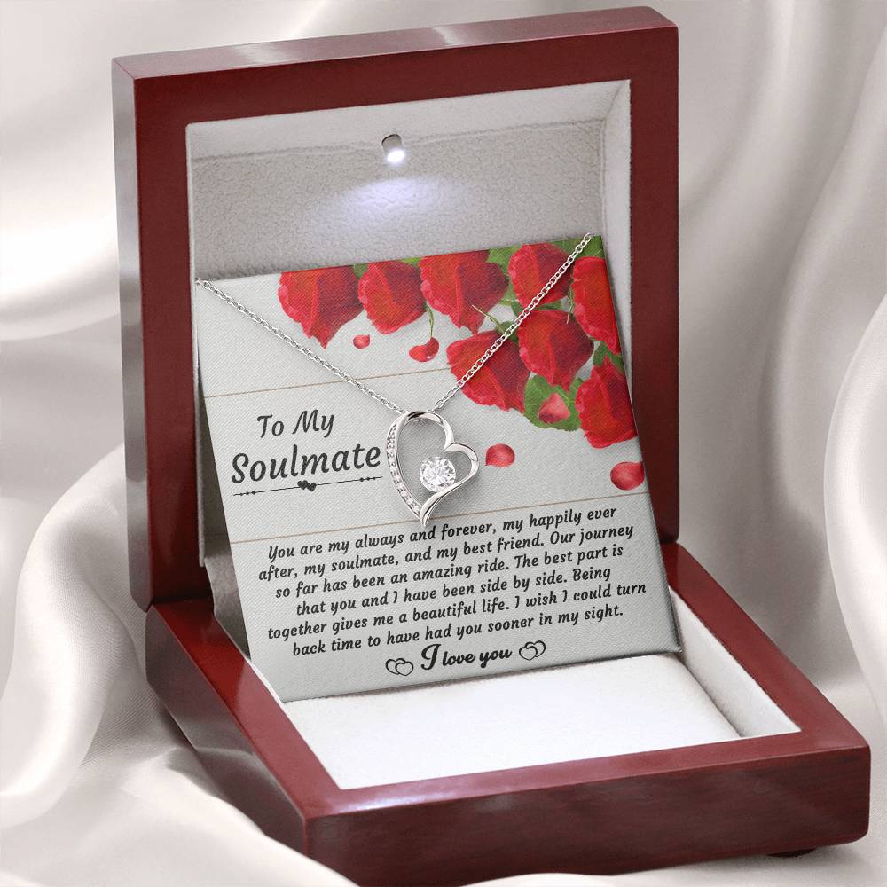 To My Soulmate - Side By Side - Forever Love Necklace Gift