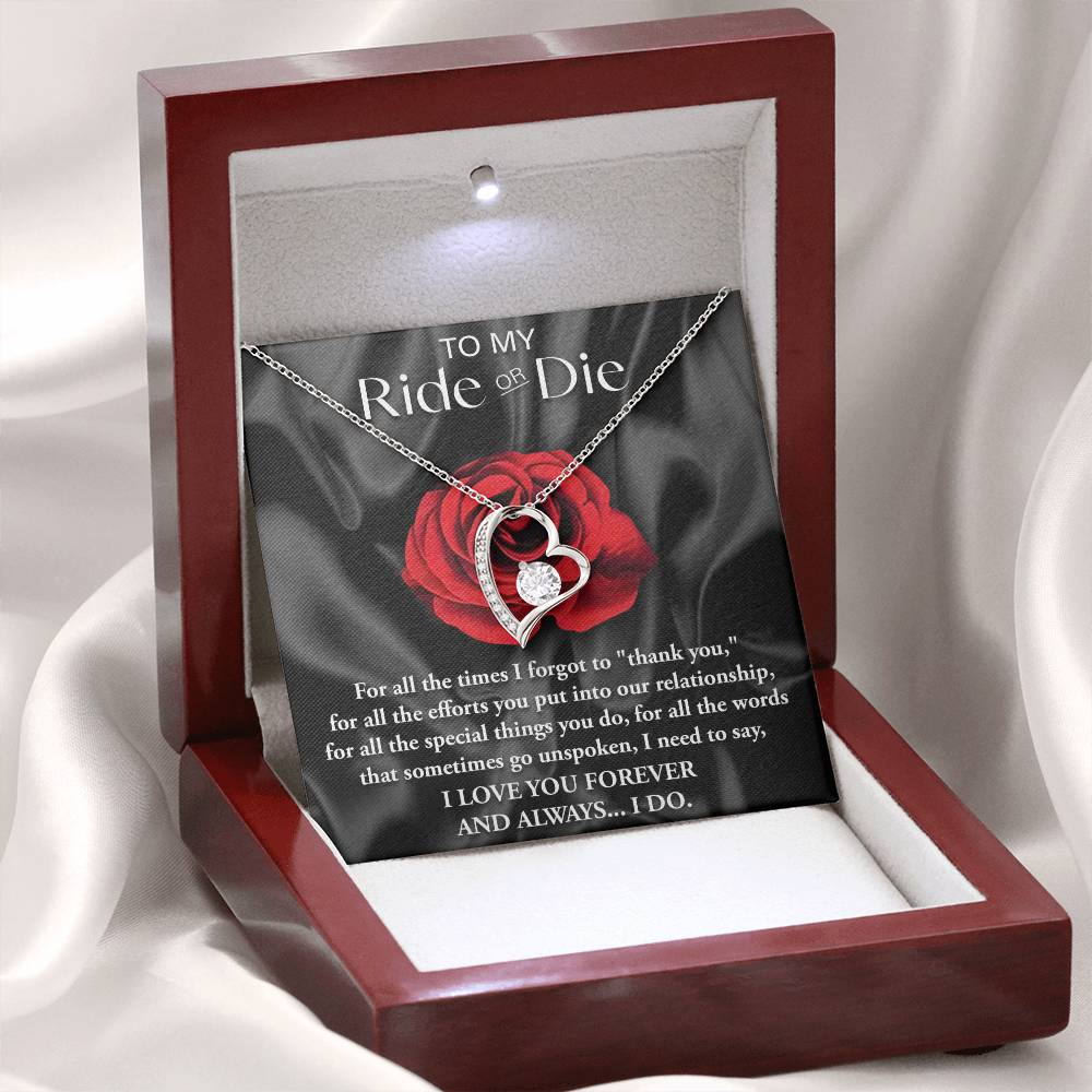 Ride Or Die - My Valentine - Forever Love Necklace Gift