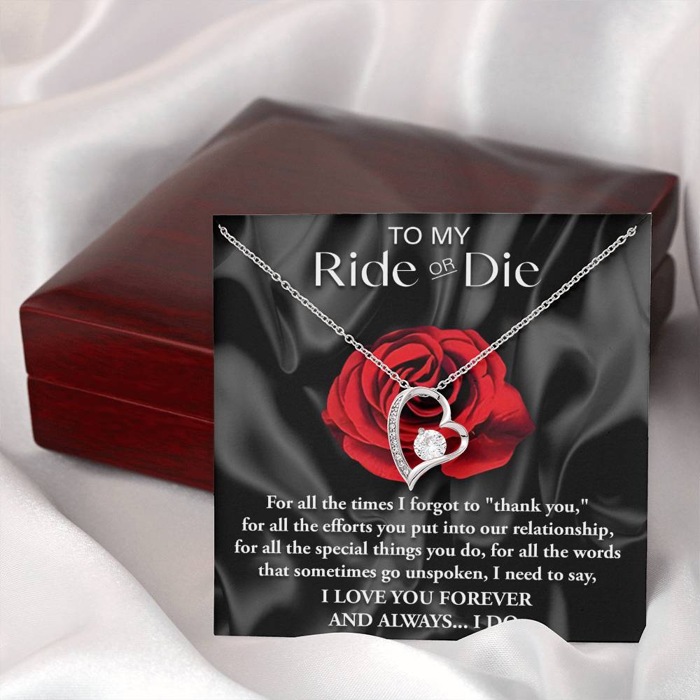 Ride Or Die - My Valentine - Forever Love Necklace Gift