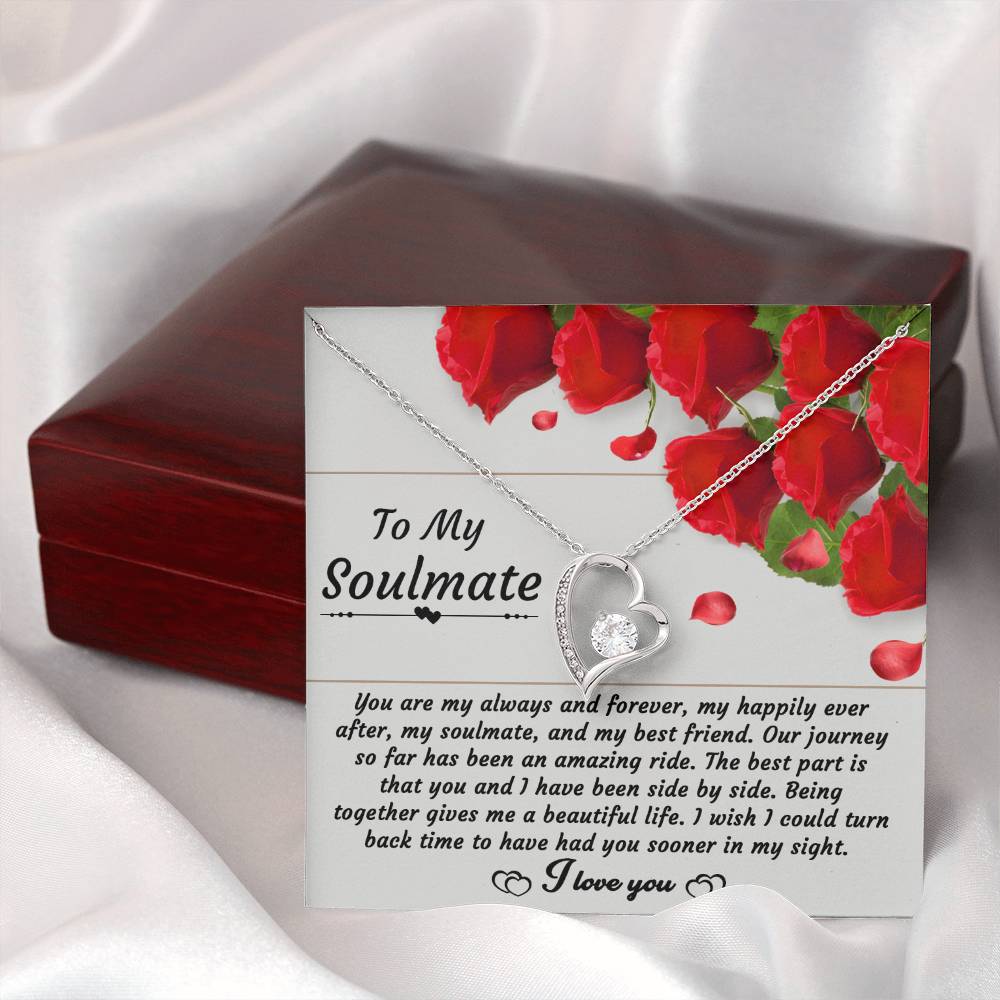 To My Soulmate - Side By Side - Forever Love Necklace Gift