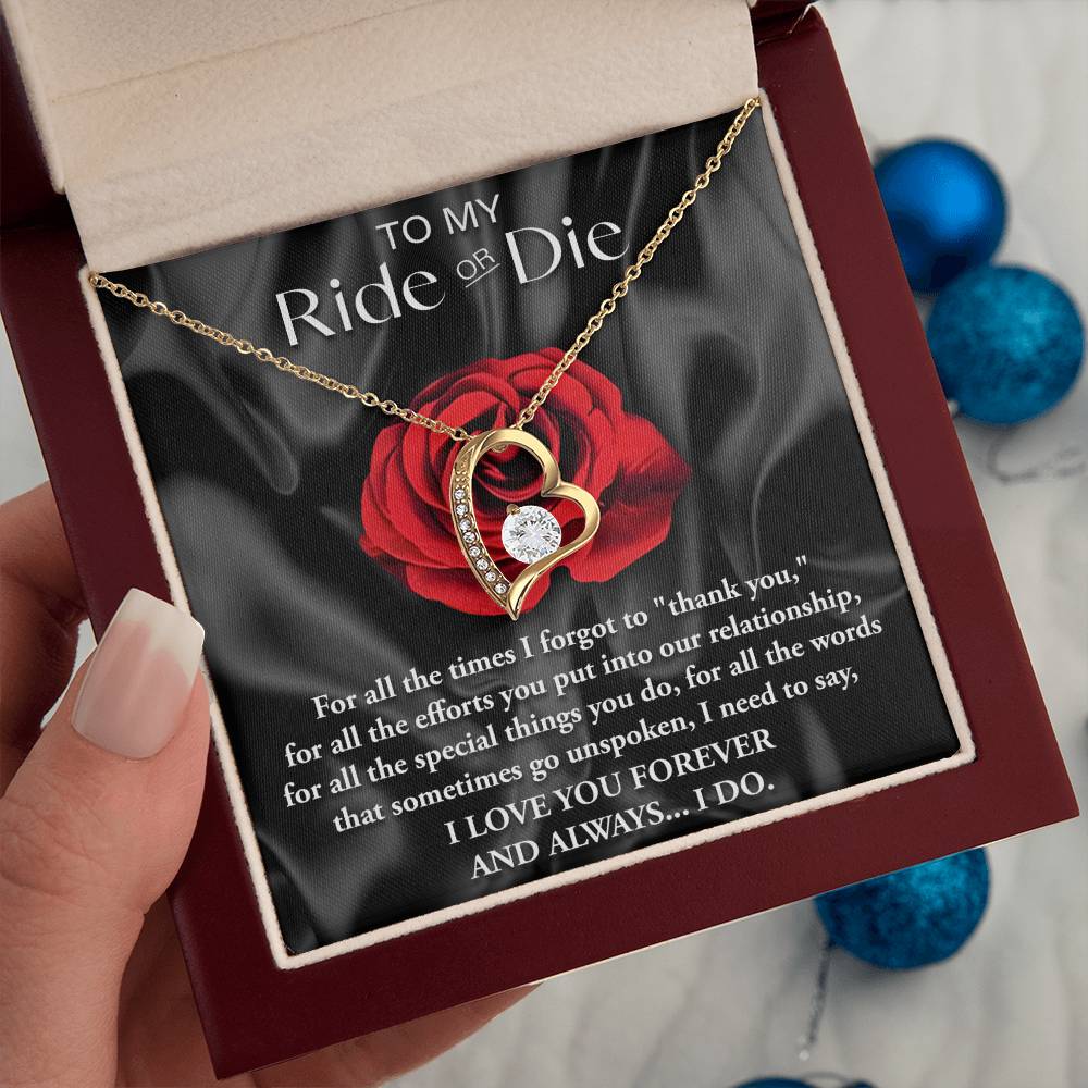 Ride Or Die - My Valentine - Forever Love Necklace Gift