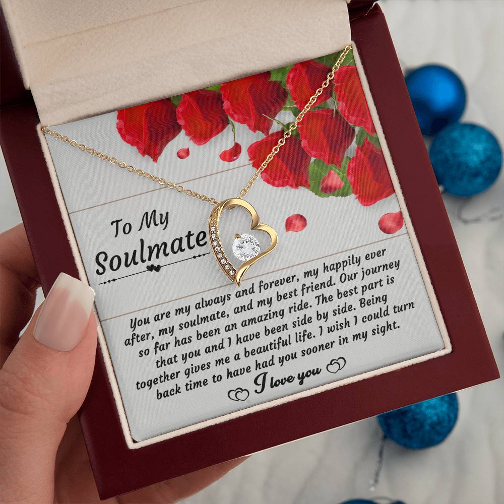 To My Soulmate - Side By Side - Forever Love Necklace Gift