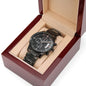 To My Husband | My Best Friend | Engraved Black Chronograph Watch