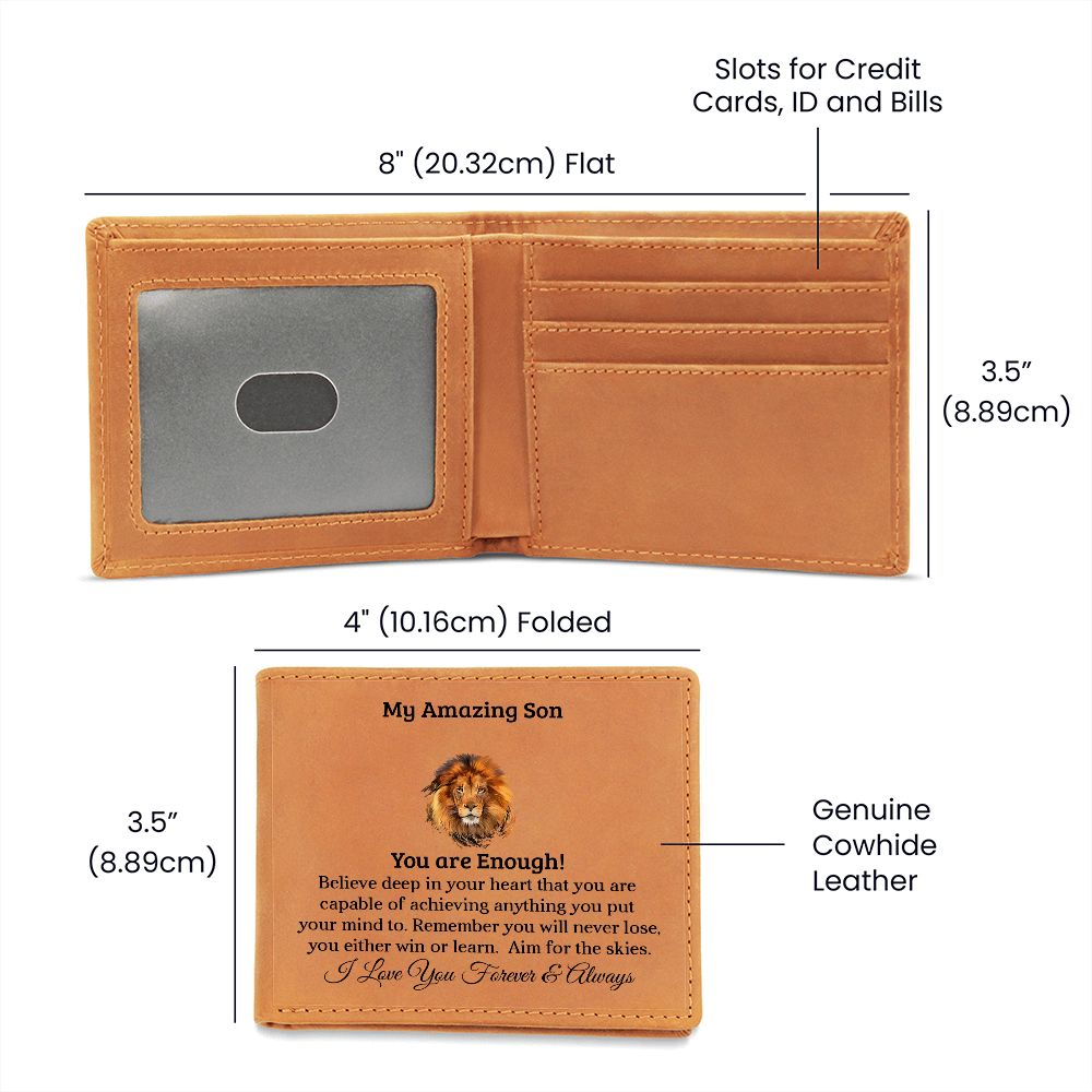 My Amazon Son | You are Enough | Personalized Leather Wallet