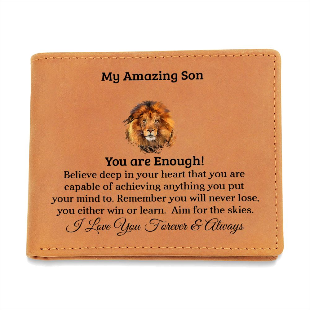 My Amazon Son | You are Enough | Personalized Leather Wallet