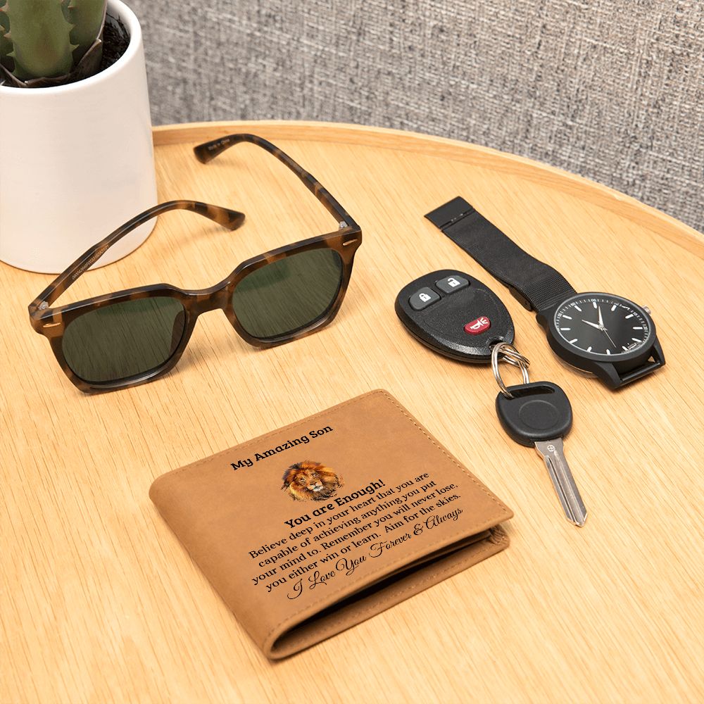 My Amazon Son | You are Enough | Personalized Leather Wallet