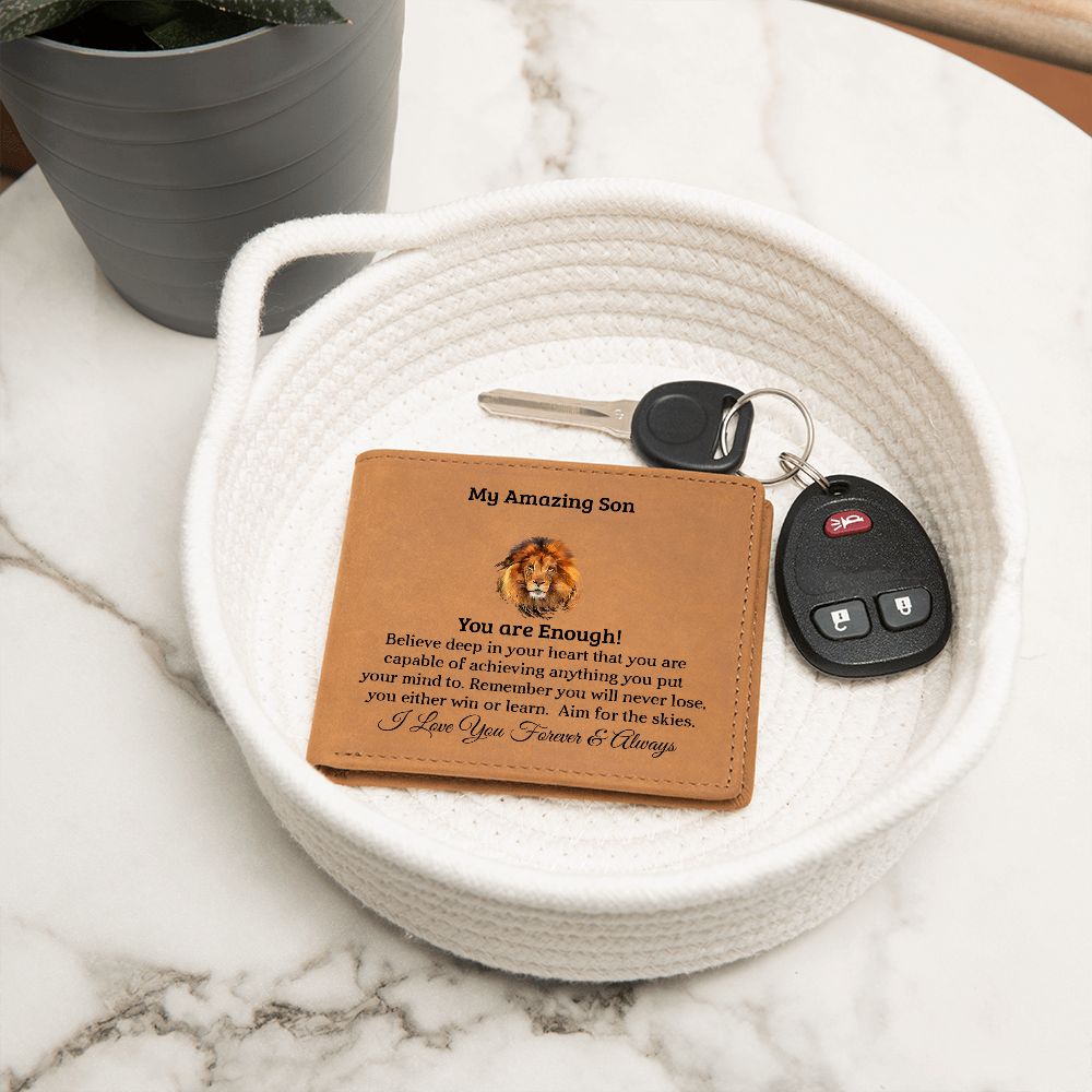My Amazon Son | You are Enough | Personalized Leather Wallet