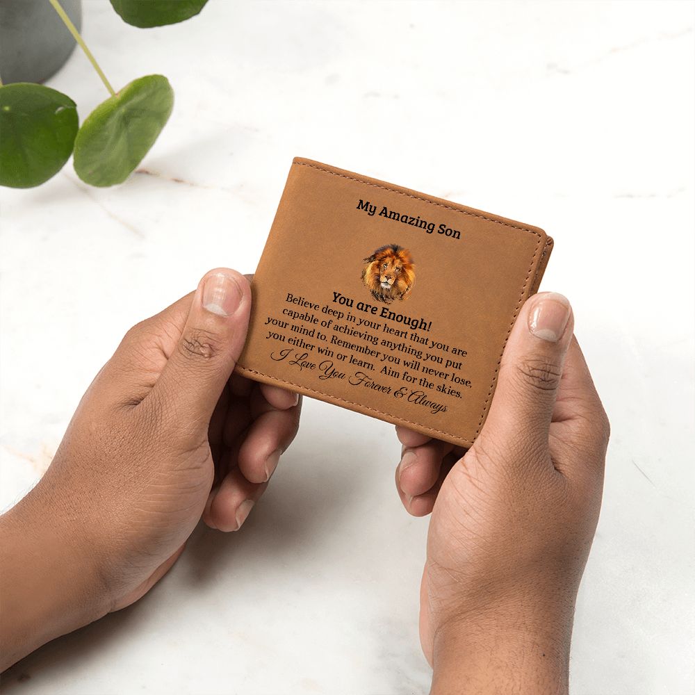 My Amazon Son | You are Enough | Personalized Leather Wallet