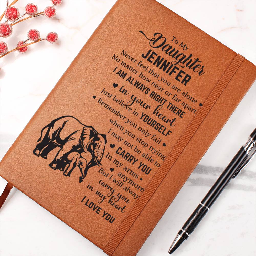 To My Daughter | Personalized Leather Journal | In Your Heart