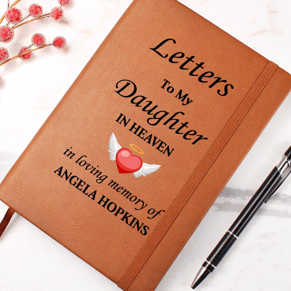 Letters To My Daughter in Heaven | Personalised Memorial Leather Graphic Journal