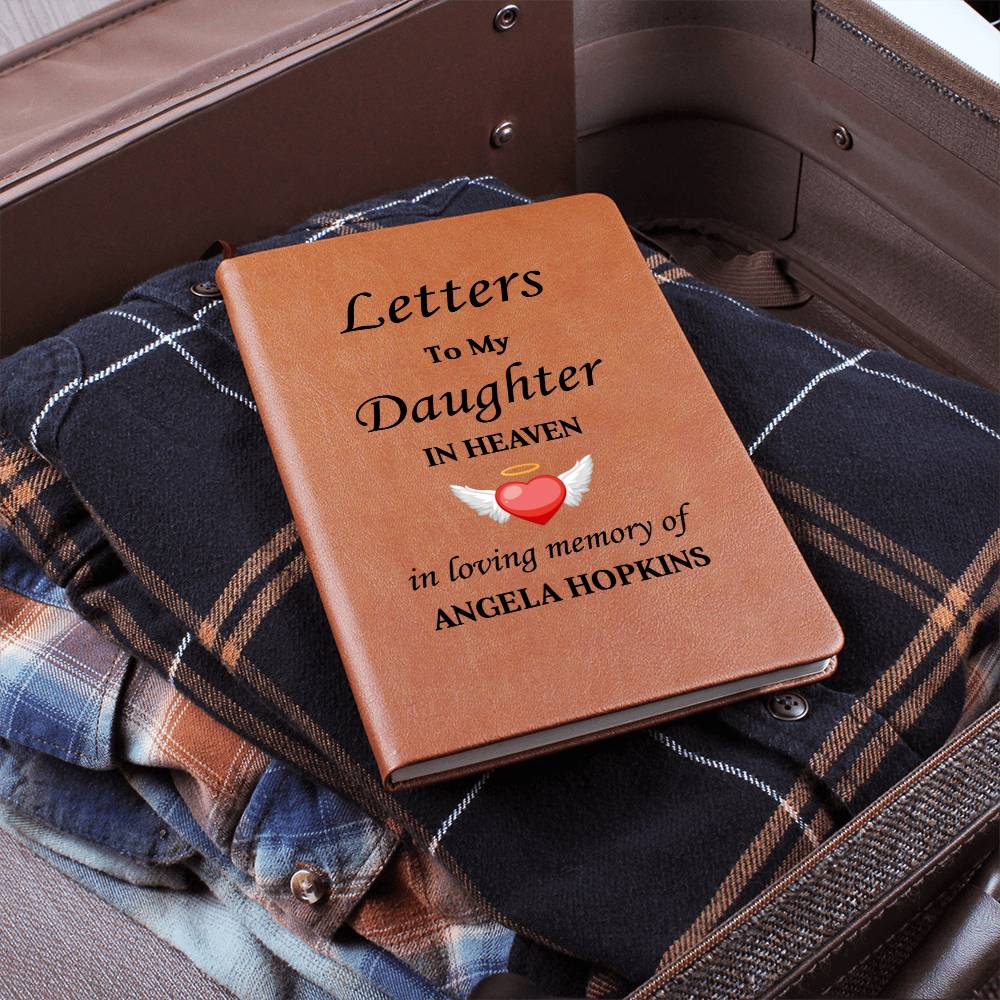 Letters To My Daughter in Heaven | Personalised Memorial Leather Graphic Journal