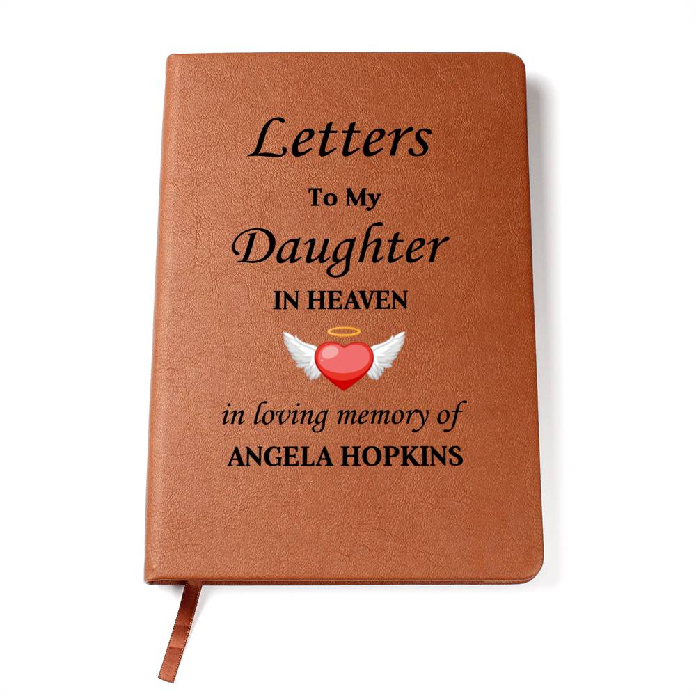 Letters To My Daughter in Heaven | Personalised Memorial Leather Graphic Journal