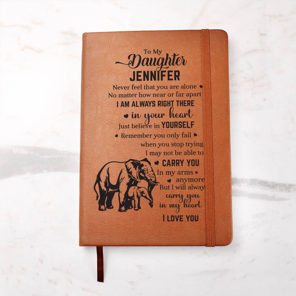 To My Daughter | Personalized Leather Journal | In Your Heart