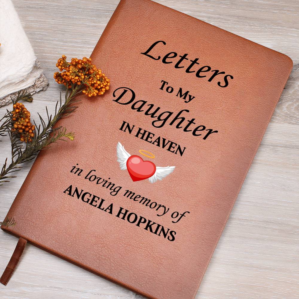 Letters To My Daughter in Heaven | Personalised Memorial Leather Graphic Journal