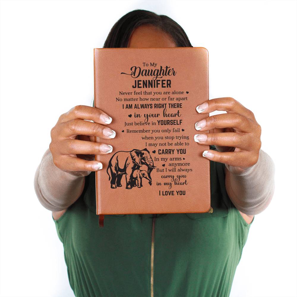 To My Daughter | Personalized Leather Journal | In Your Heart