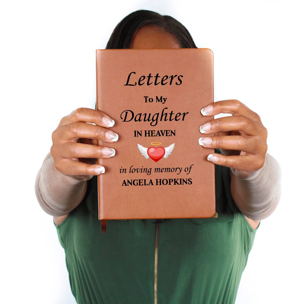Letters To My Daughter in Heaven | Personalised Memorial Leather Graphic Journal