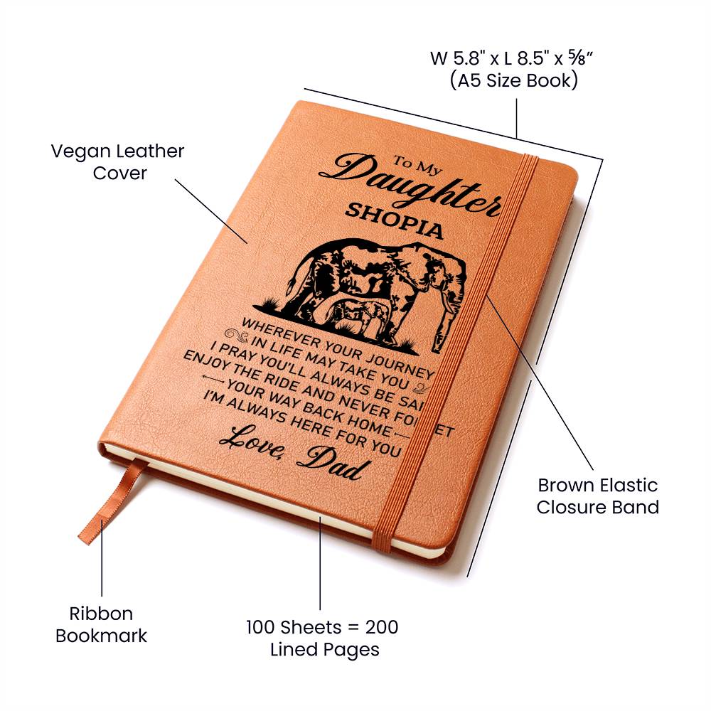 To My Daughter | Your Journey | Personalized Leather Journal