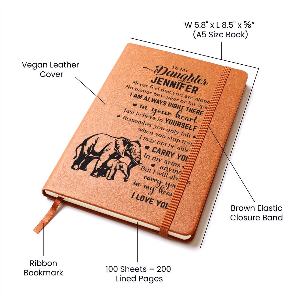 To My Daughter | Personalized Leather Journal | In Your Heart