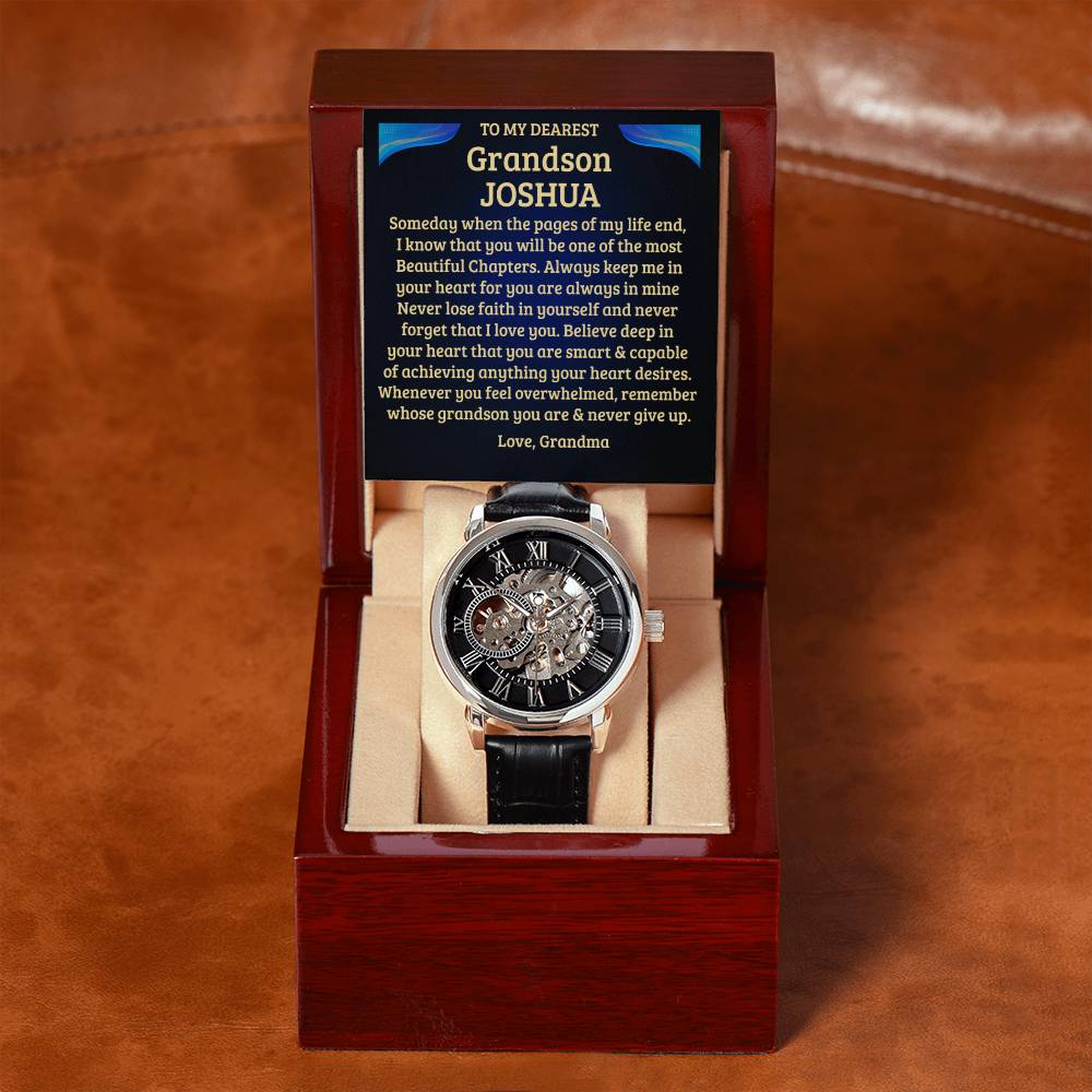 To My Grandson -Beautiful Chapters - Personalized Openwork Watch