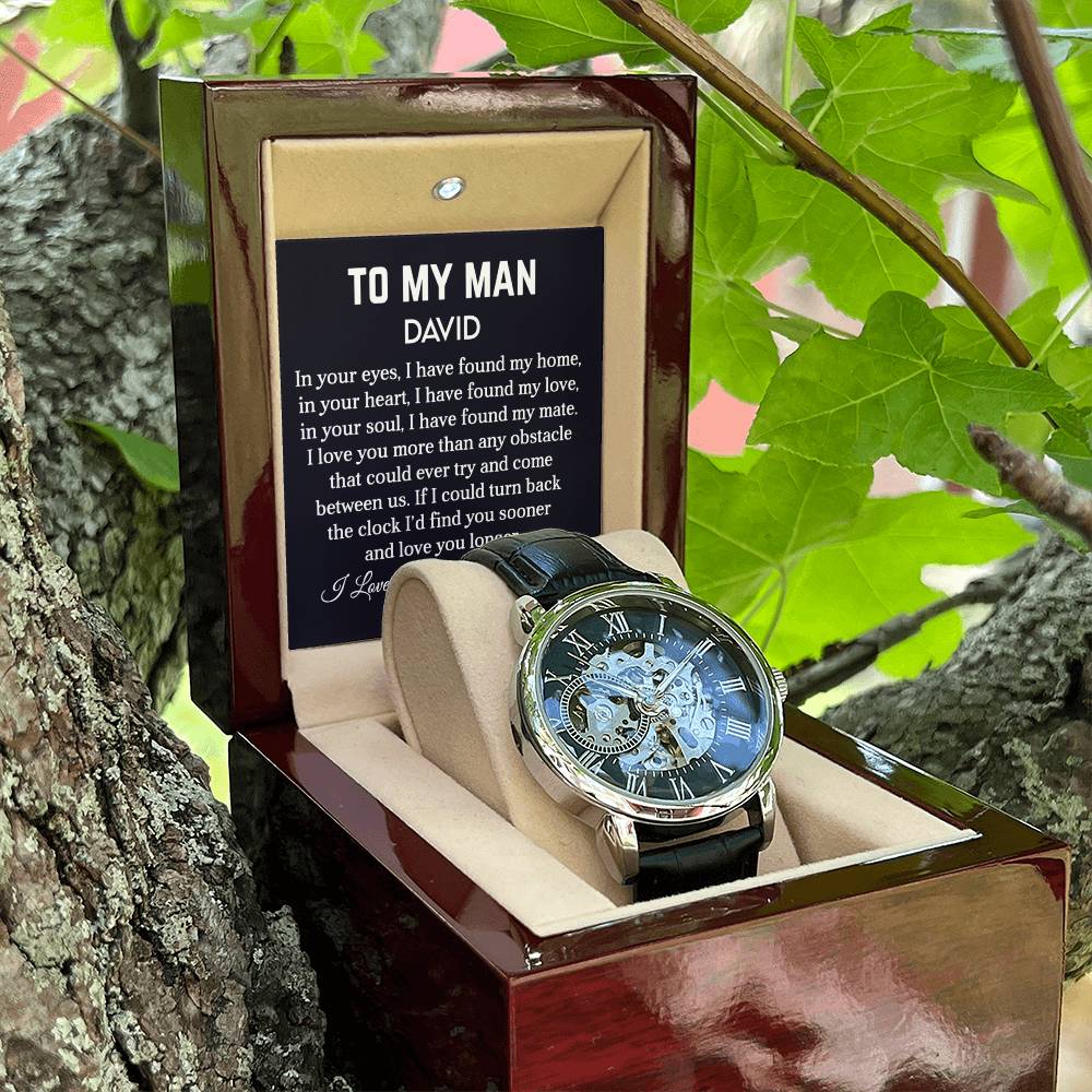 To My Man | My Mate | Personalized Openwork Watch