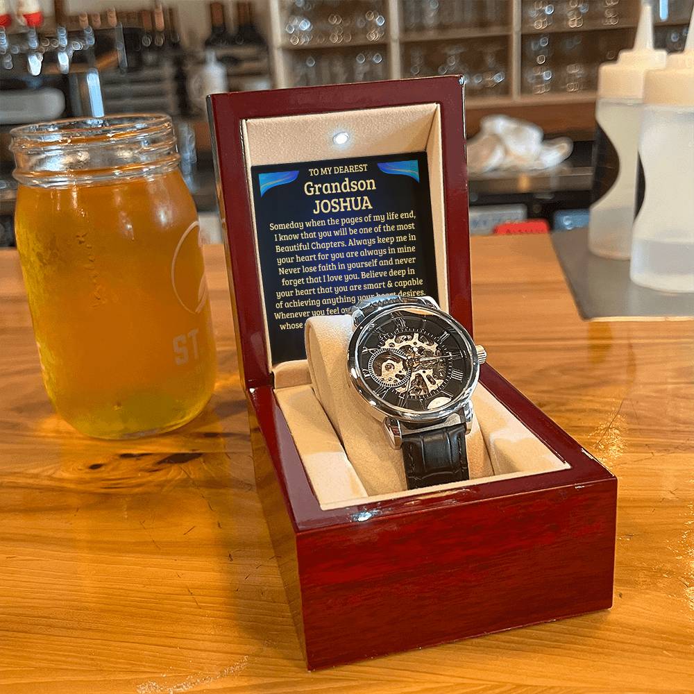 To My Grandson -Beautiful Chapters - Personalized Openwork Watch
